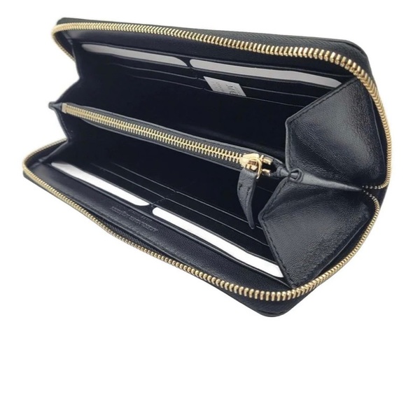 Alexander McQueen Leagher Zip Around Wallet Clutch with Golden Skull Authentic - Picture 2 of 14